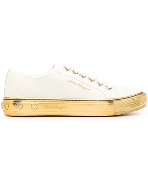 Ferragamo Tully Gancini-sole Trainers - Natural