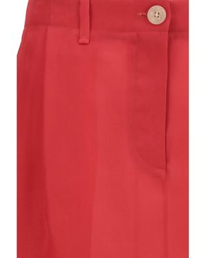 KHAITE Lucian Midi Skirt Raspberry - Red