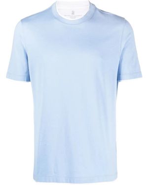 Brunello Cucinelli Light Short Sleeve T-Shirt - Blue