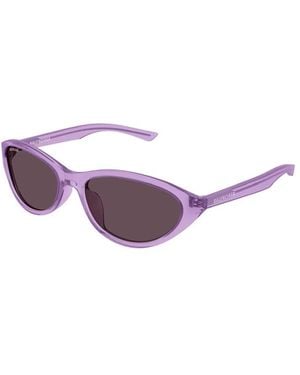 Balenciaga Sunglasses Cat Eye Full Rim, Shiny Frame And Lens Bb0404Sk004 - Purple