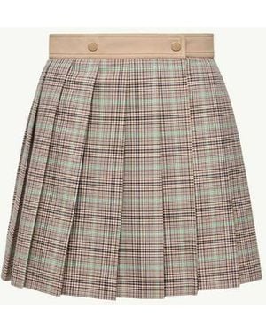 Moncler Moncler Pleated Check Skirt - Natural