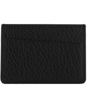 Maison Margiela Card Holder With Stitching Calf Leather Bos Taurus Wallet - Black