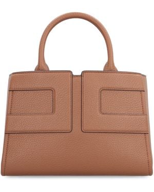 Elisabetta Franchi Medium Tote Bag With Logo - Brown