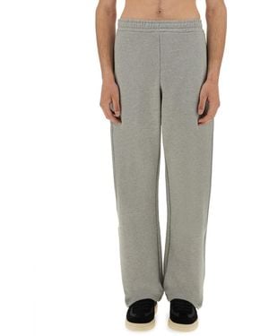 Marine Serre Relaxed-Fit Track Trousers With Elastic Waistband - Grey