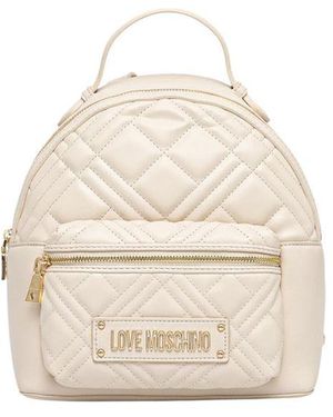 Love Moschino Beige Polyethylene Backpack - White