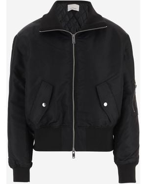 Frankie Shop Storm Cropped Bomber Jacket Polyamide - Black