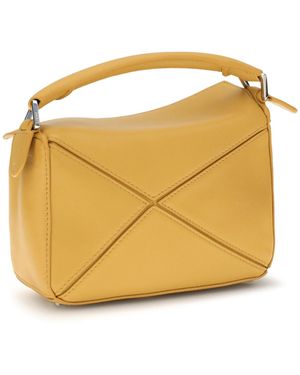 Loewe Handbag Featherlight Puzzle Mini Calf Leather Handbags - Metallic