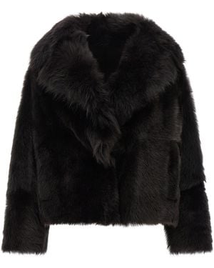 Blancha Lamb Fur Full-Length Jacket Clothing - Black