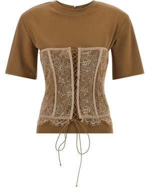 GIUSEPPE DI MORABITO Bustier T-Shirt Viscose Polyester Elastane - Natural