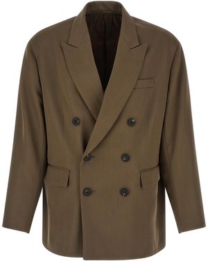 Ssstein Double-Breasted Blazer Wool - Green