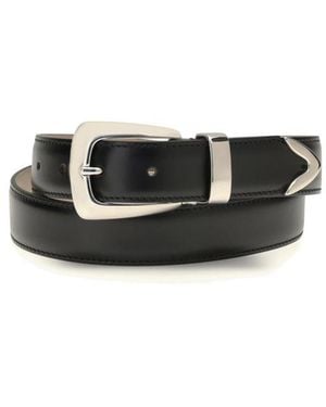 KHAITE Calf Leather Bos Taurus Regular Belt - Black