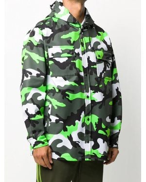 Valentino Camouflage Print Hooded Jacket Clothing - Green