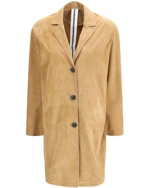 S.w.o.r.d 6.6.44 Long Goat Suede Leather Coat - Natural