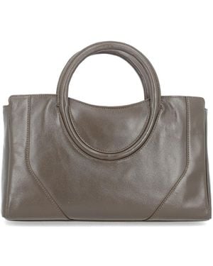 STAUD Maude Mini Satchel Bag Cow Leather Handbags - Gray