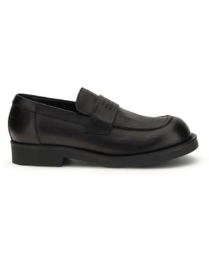 MM6 by Maison Margiela Loafers With Visible Topstitching - Black