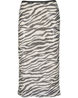 8pm Zebra Print Skirt - Grey