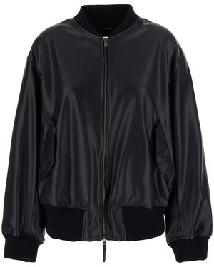 Le Plain Bomber Jacket Ecoleather, Coat - Black
