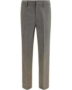 Prada Tailored Wool Trousers Fleece Ovis Aries - Grey