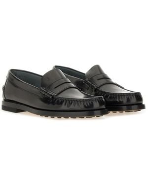 Tod's Leather Loafer Calfskin Loafers - Black