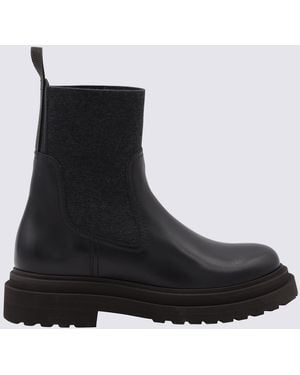Brunello Cucinelli Leather Boots - Black