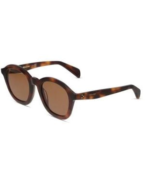 Celine Sunglasses Round Full Rim, Frame And Lens Cl40017I53E - Brown