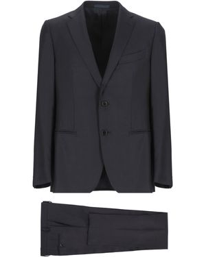 Caruso Wool Suit - Black