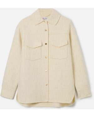 MC2 Saint Barth Chantel Tweed Jacket With Sequins - White