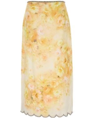 Zimmermann Crush Printed Linen Shirt - Yellow