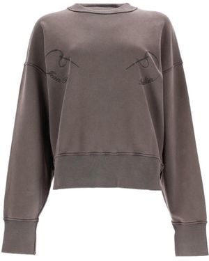 Jean Paul Gaultier Sweatshirt With Embroidery Organic Cotton Sweatshirts - Grey