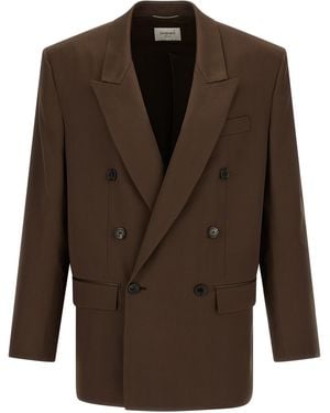 Saint Laurent Silk Blazer Clothing - Brown