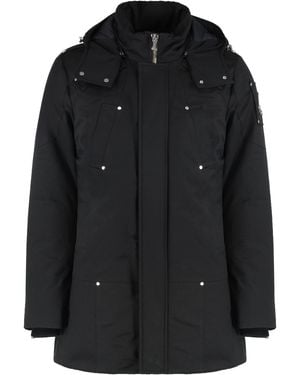 Moose Knuckles Parka With Removable Hood Cotton Parkas - Black