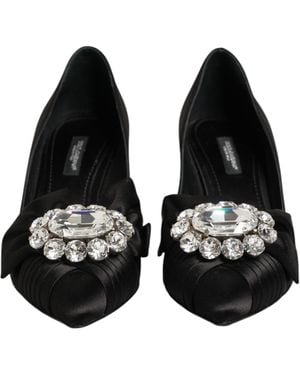 Dolce & Gabbana Bow Pumps Satin Cr1176Aw428 Viscose - Black