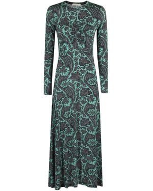 Ulla Johnson Naia Long Sleeve Ruched Midi Dress - Green