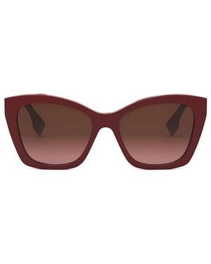 Fendi Sunglasses Square Full Rim, Shiny Frame And Gradient Lens Fe40151I66F - Brown