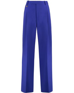 Burberry Virgin Wool Tailored Trousers - Blue