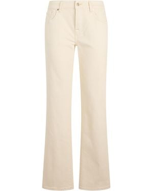7 For All Mankind Jeans High-Waisted Straight Cotton Trousers - Natural