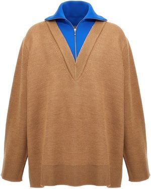 Jil Sander Half Zip Jumper - Orange