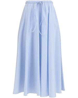Crida Milano Striped Long Skirt Locorotondo Cotton - Blue