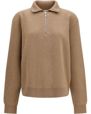 Rohe Wool And Cashmere Polo Jumper - Natural
