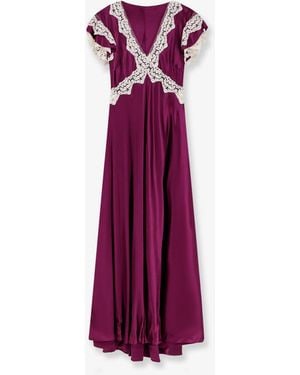 Alberta Ferretti Viscose Long Dress - Purple