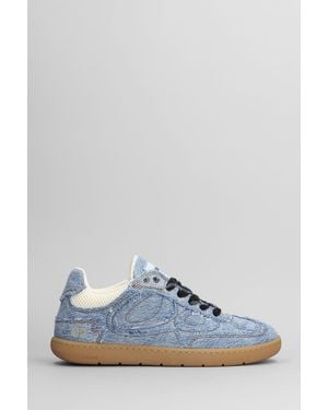 Ganni 08 Denim Raw Edge Trainers - Blue