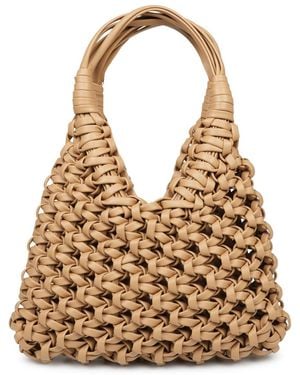 HIBOURAMA Leather Handbag Vannifique Plain Handbags - Natural