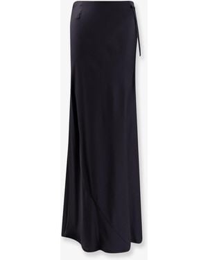 Semicouture Elvira Satin Long Skirt - Blue