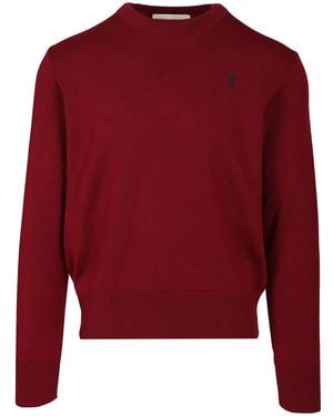 Ami Paris Ami De Coeur Sweater - Red