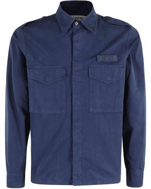 Aspesi Camicia Field Cotone Giubbotto - Blue