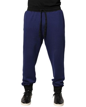 Dolce & Gabbana Cotton Mid Waist Jogger Trousers Trousers - Blue