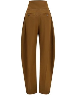 Ferragamo Wide Balloon-Fit Zip Trousers - Brown