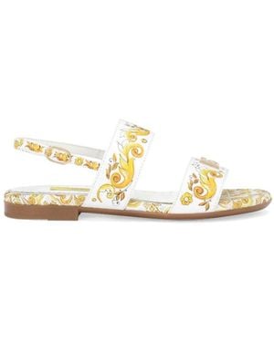 Dolce & Gabbana Sandals Printed Calf Leather - Metallic
