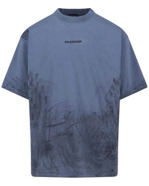 Balenciaga Back T-Shirt - Blue
