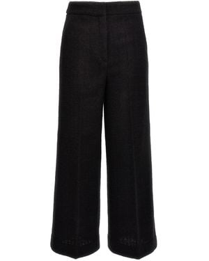 Moschino Cropped Bouclè Trousers With Tailored Silhouette - Black